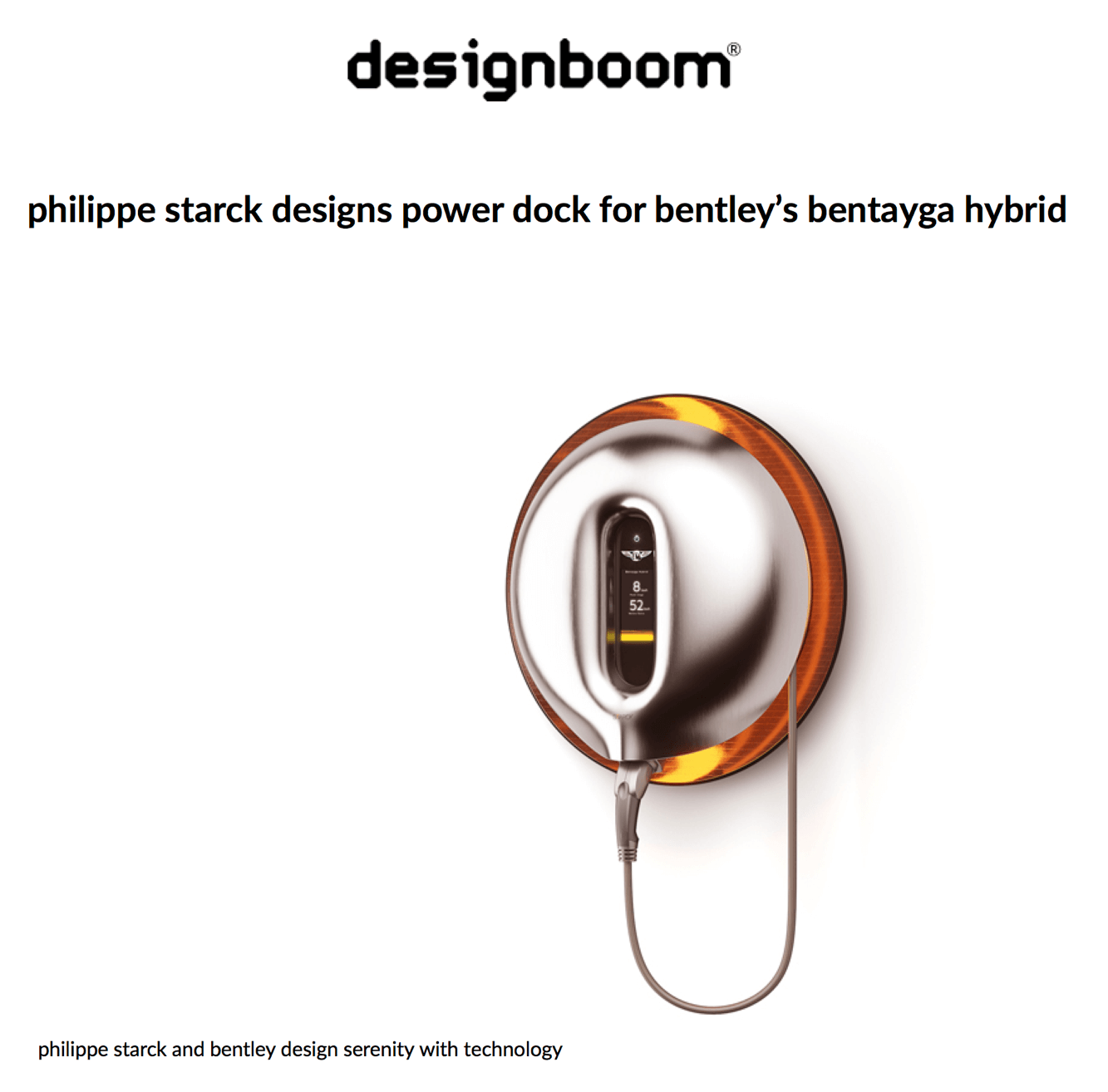Philippe Starck designs power dock for bentley’s bentayga hybrid