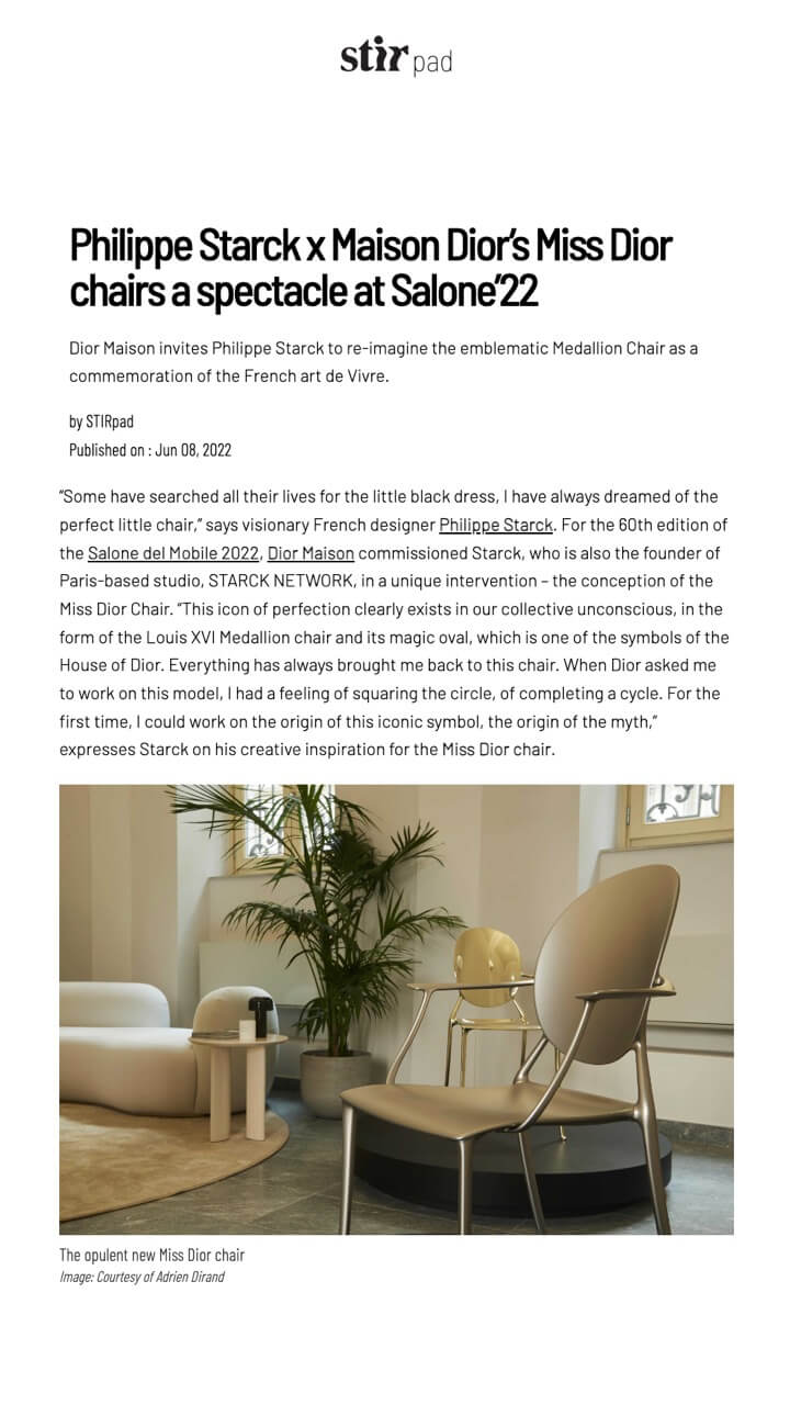 The Miss Dior by Philippe Starck x Maison Dior makes the show at Sal0ne'22