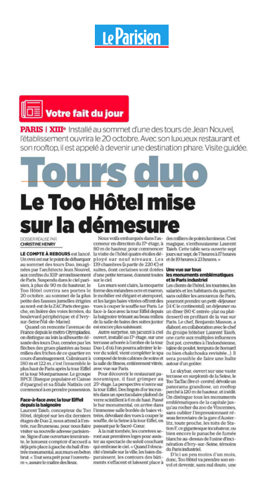 The TOO Hotel bets on grandeur 