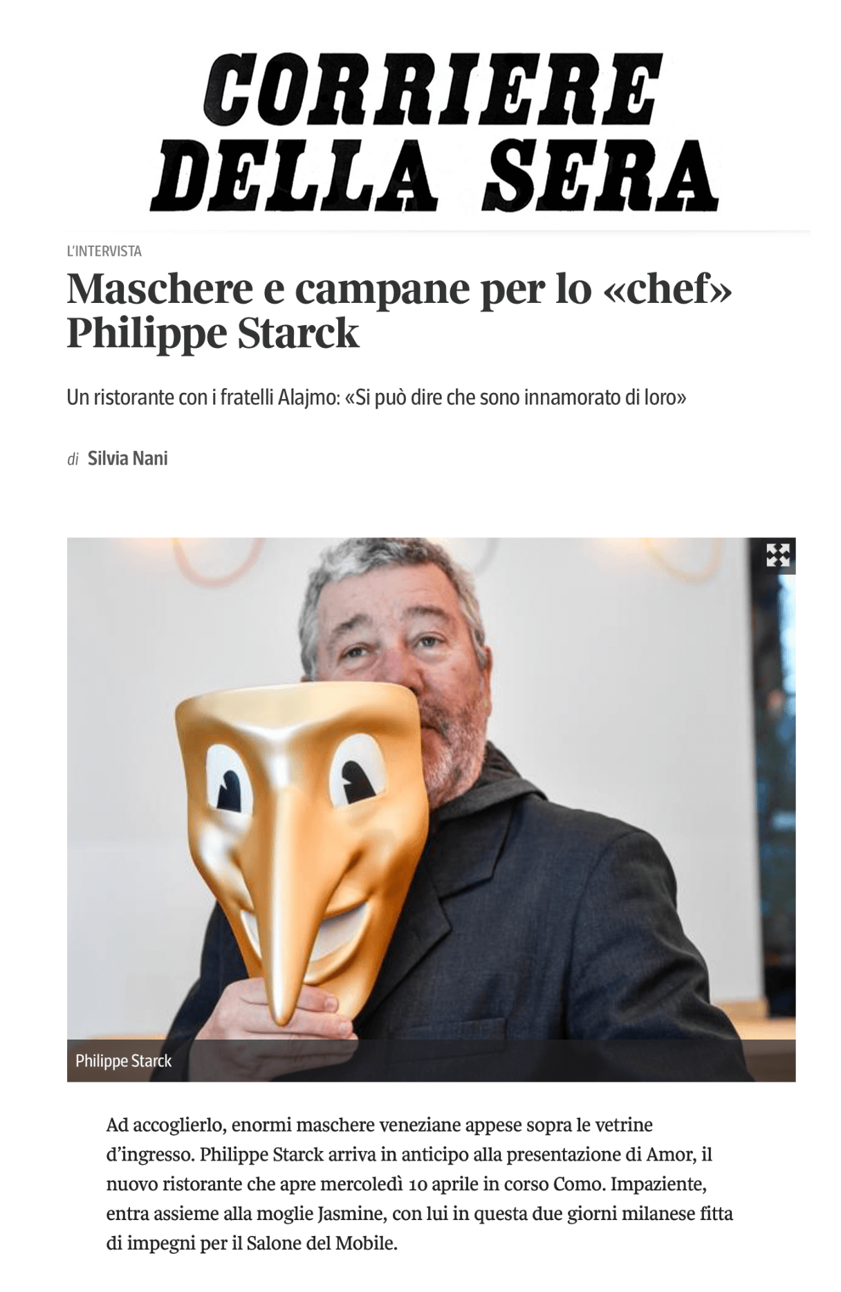 CORRIERE DELLA SERA - AMOR