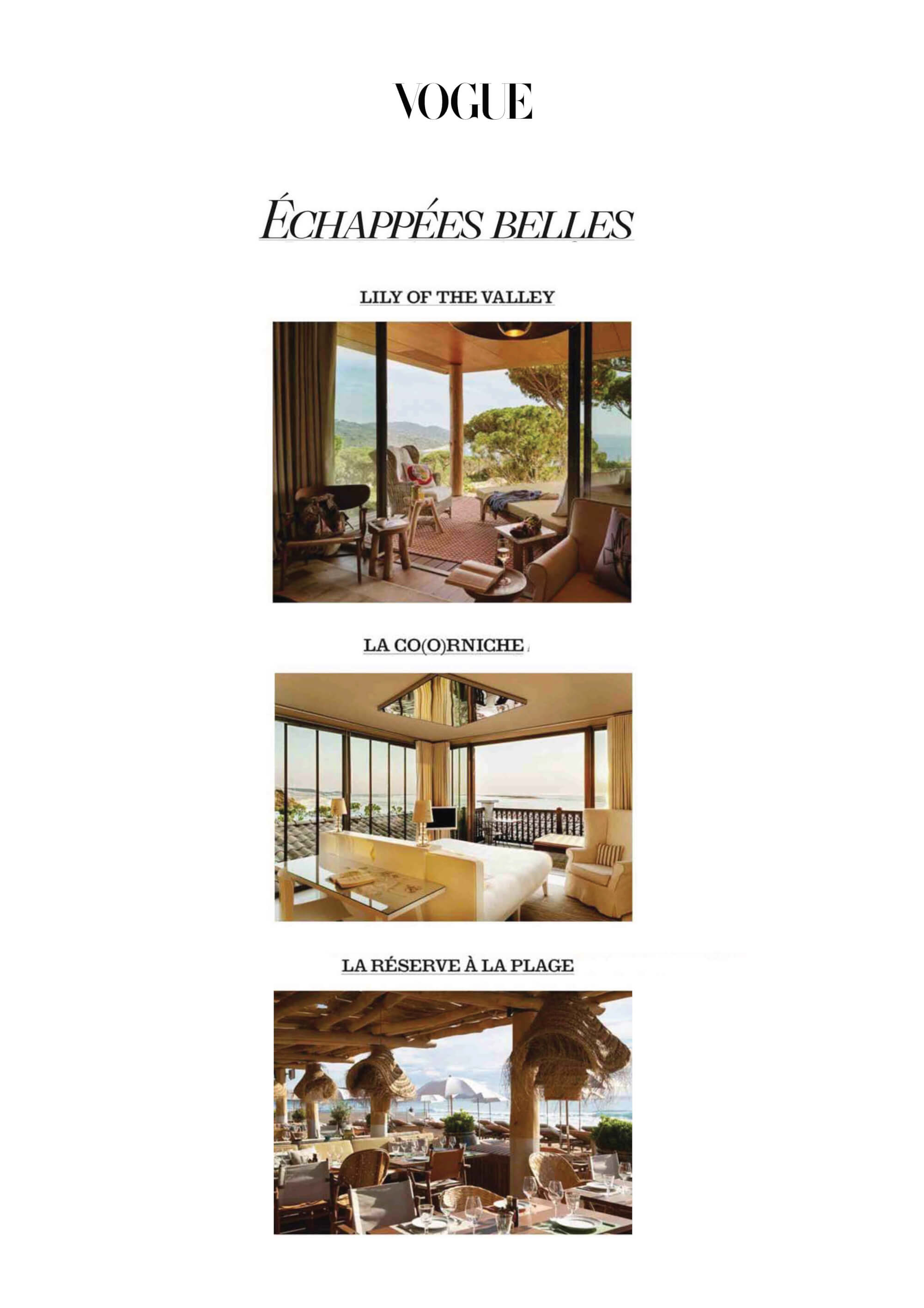 VOGUE - Lily of the Valley, La Re?serve a? la Plage, La Co(o)rniche