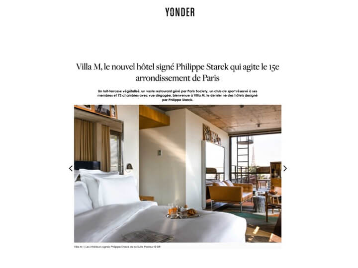Villa M, the new hotel signed by Philippe Starck that shakes up the 15th district of Paris