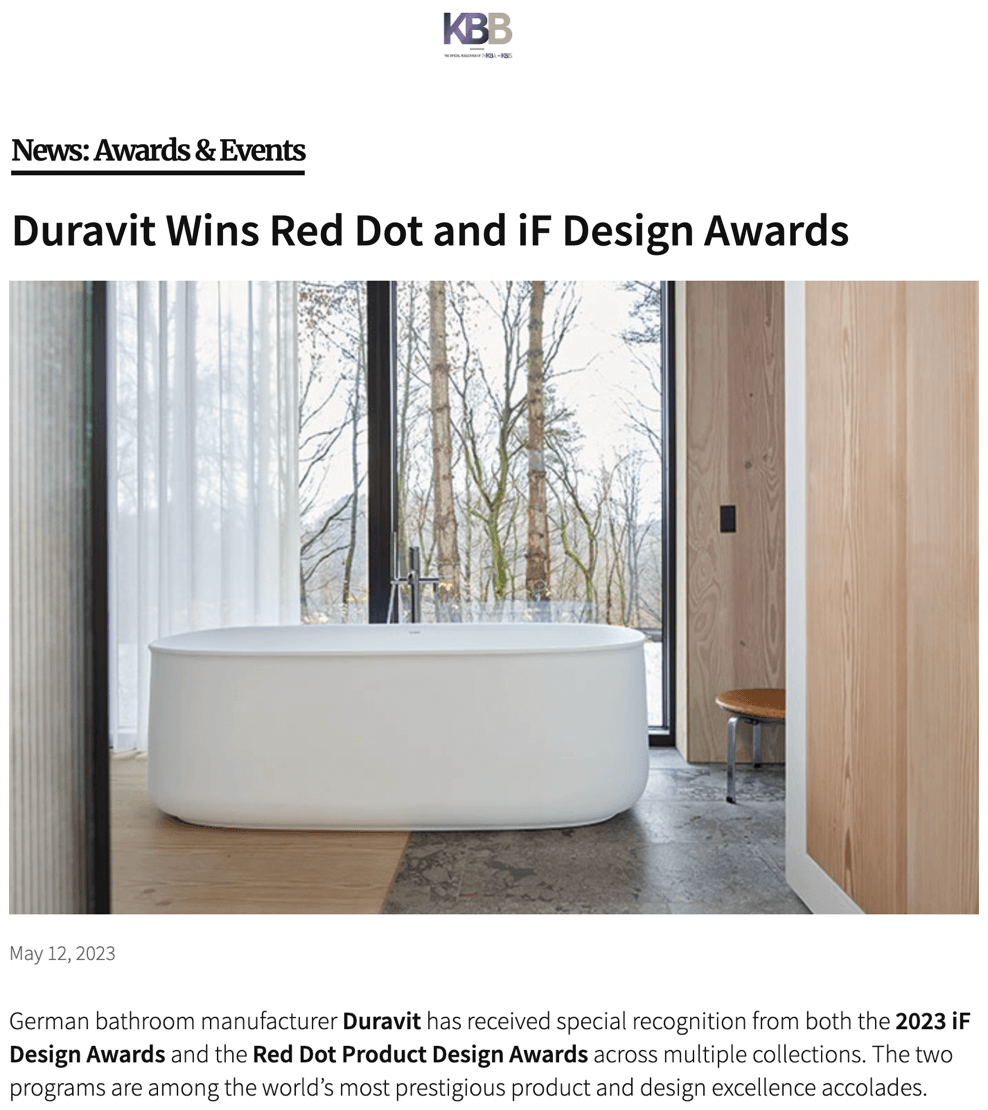 Duravit Wins Red Dot and iF Design Awards
