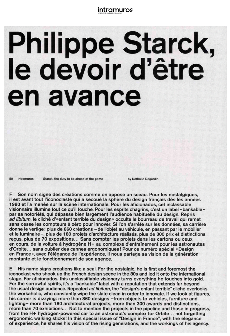 Philippe Starck, the duty of being ahead